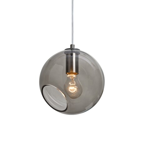 Besa Lighting Maestro 8 Cord Pendant, Smoke, Satin Nickel Finish, 1x60W Medium base 1JT-MAESTRO8SM-SN